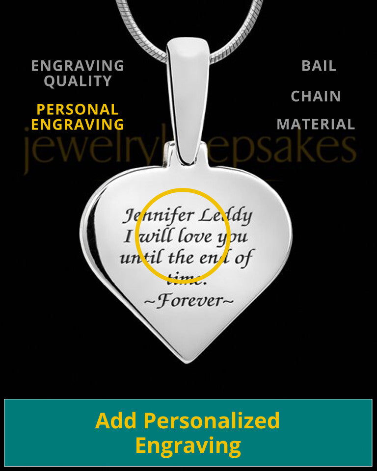 Custom Engravable Heart Thumbprint Pendant Necklace In Sterling Silver