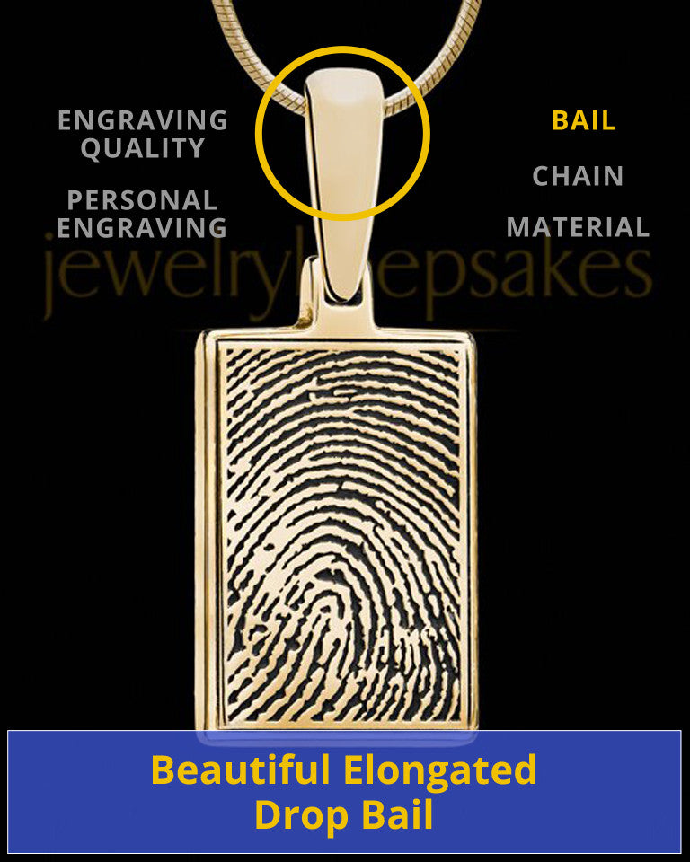 Rectangle Thumbprint Gold Plated Pendant