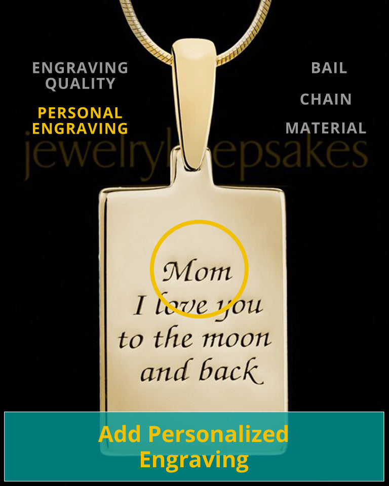 Solid 14k Gold Framed Rectangle Thumbprint Pendant