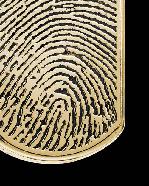 Solid 14k Gold Dog Tag Thumbprint With Signature Pendant