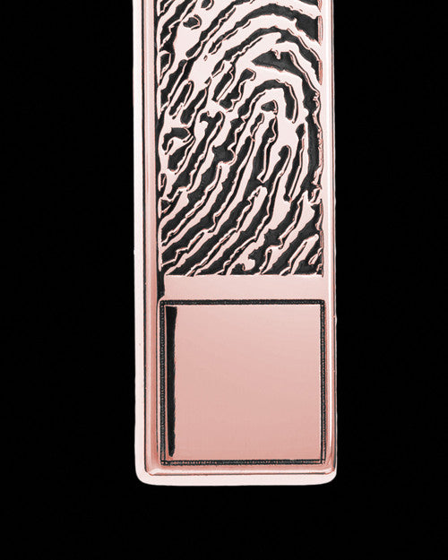Thumbprint Bar Rose Gold Plated With Signature Pendant