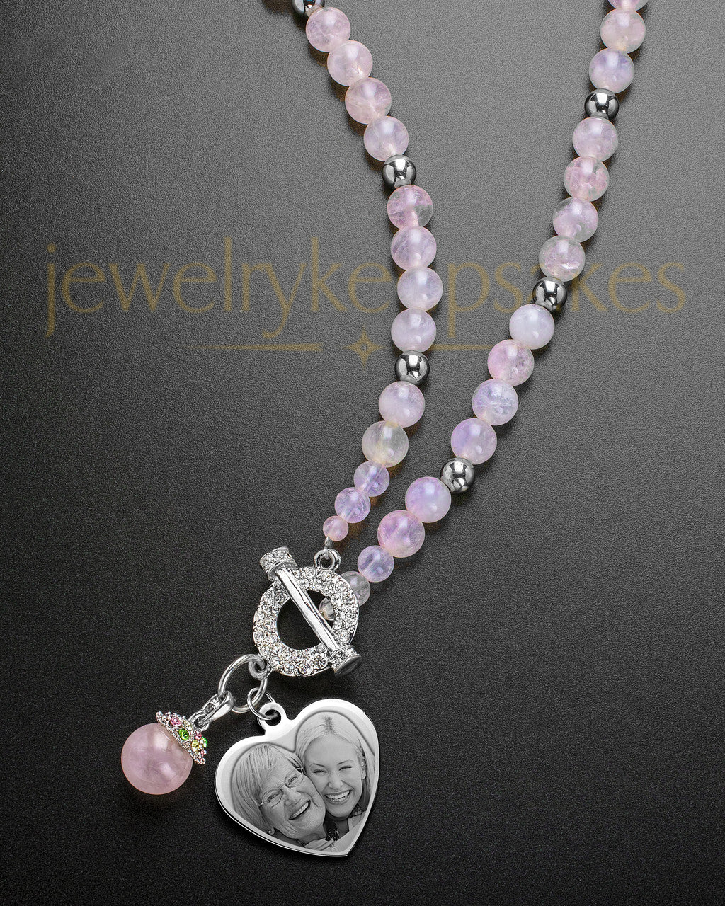 Carmella Heart and Pink Bead Necklace