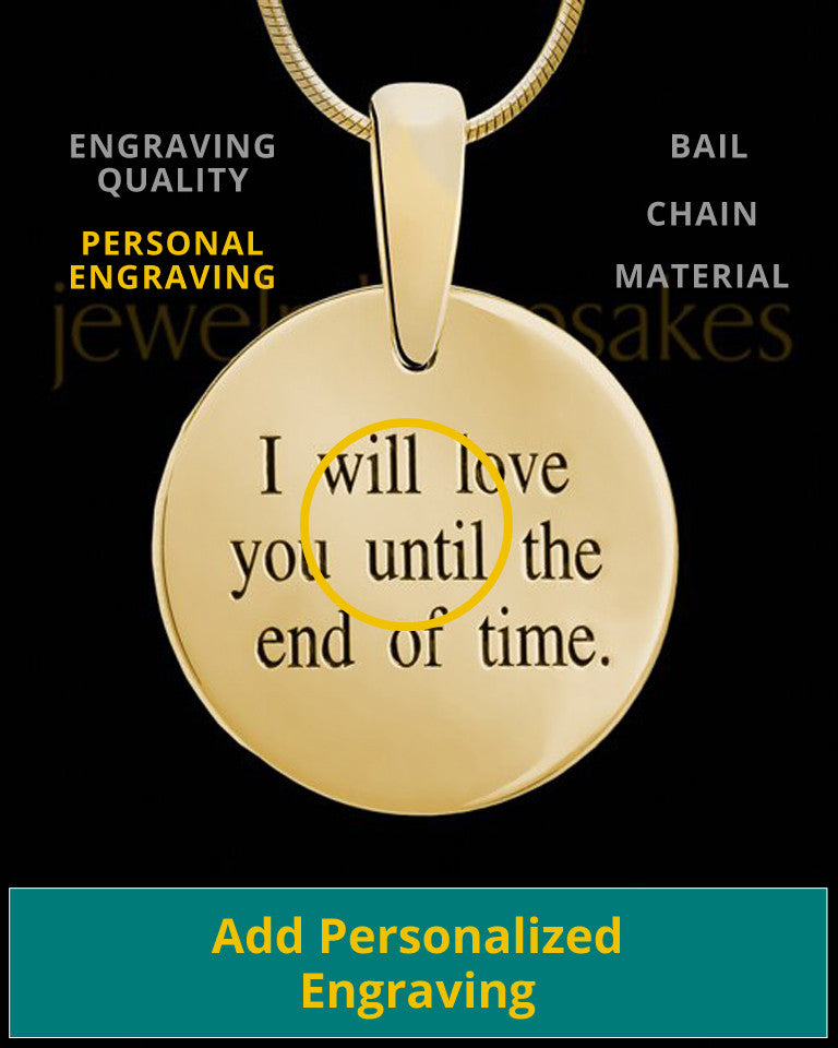 Raised Initial Gold Plated Round Sterling Silver Thumbprint Pendant