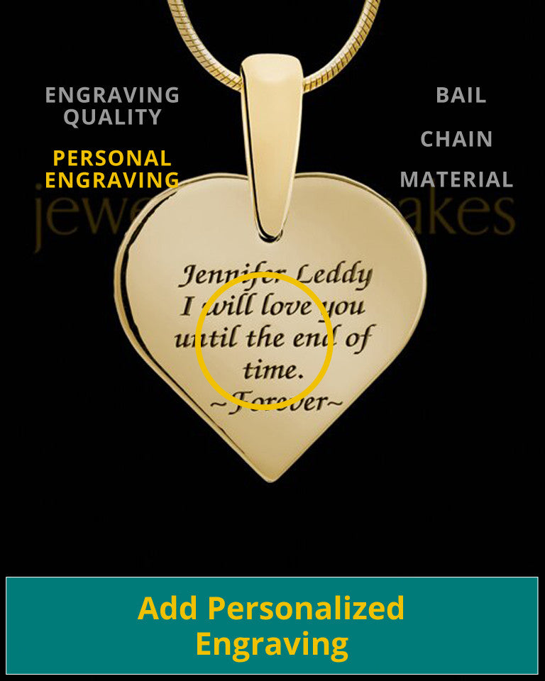 Gold Plated Bounded Heart Thumbprint Pendant