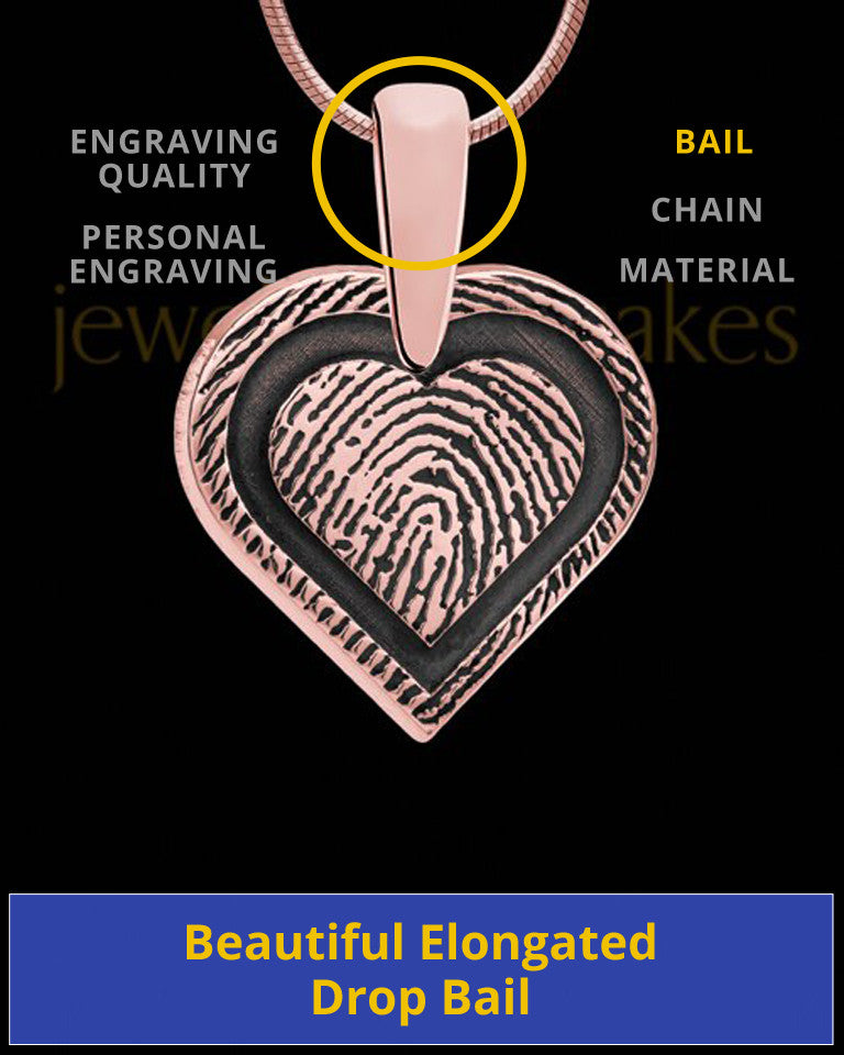 Rose Gold Plated Bounded Heart Thumbprint Pendant