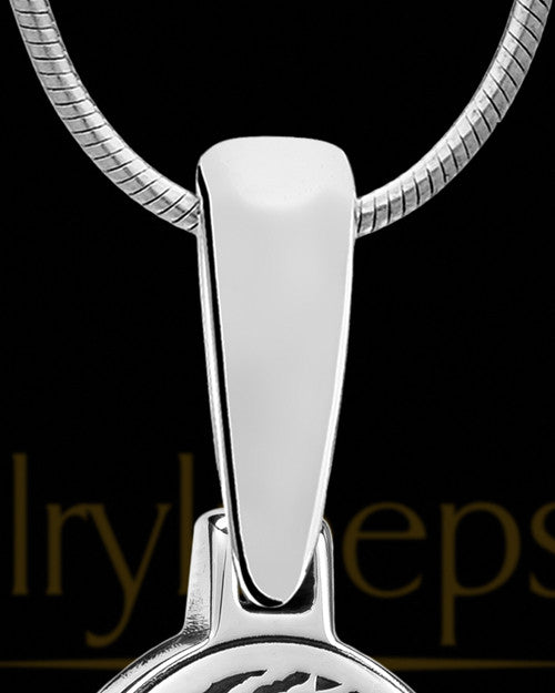 Oval Solid 14K White Gold Thumbprint With Signature Pendant