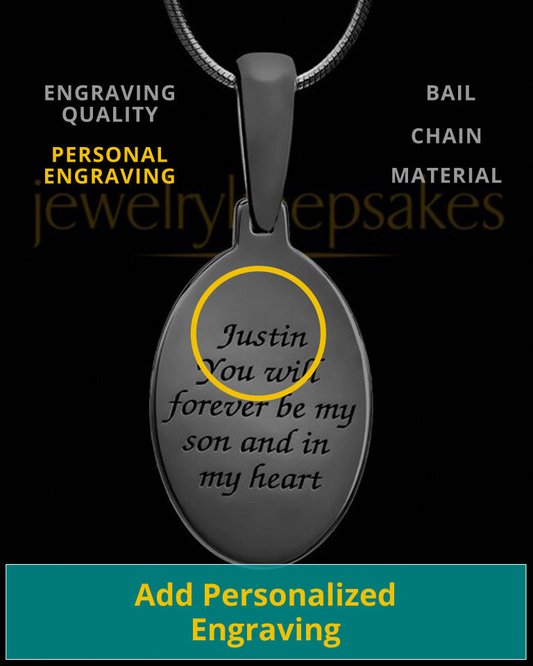 Black Plated Oval Thumbprint Pendant
