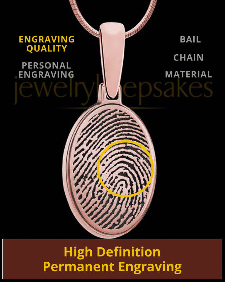 Oval Thumbprint Rose Gold Plated Pendant