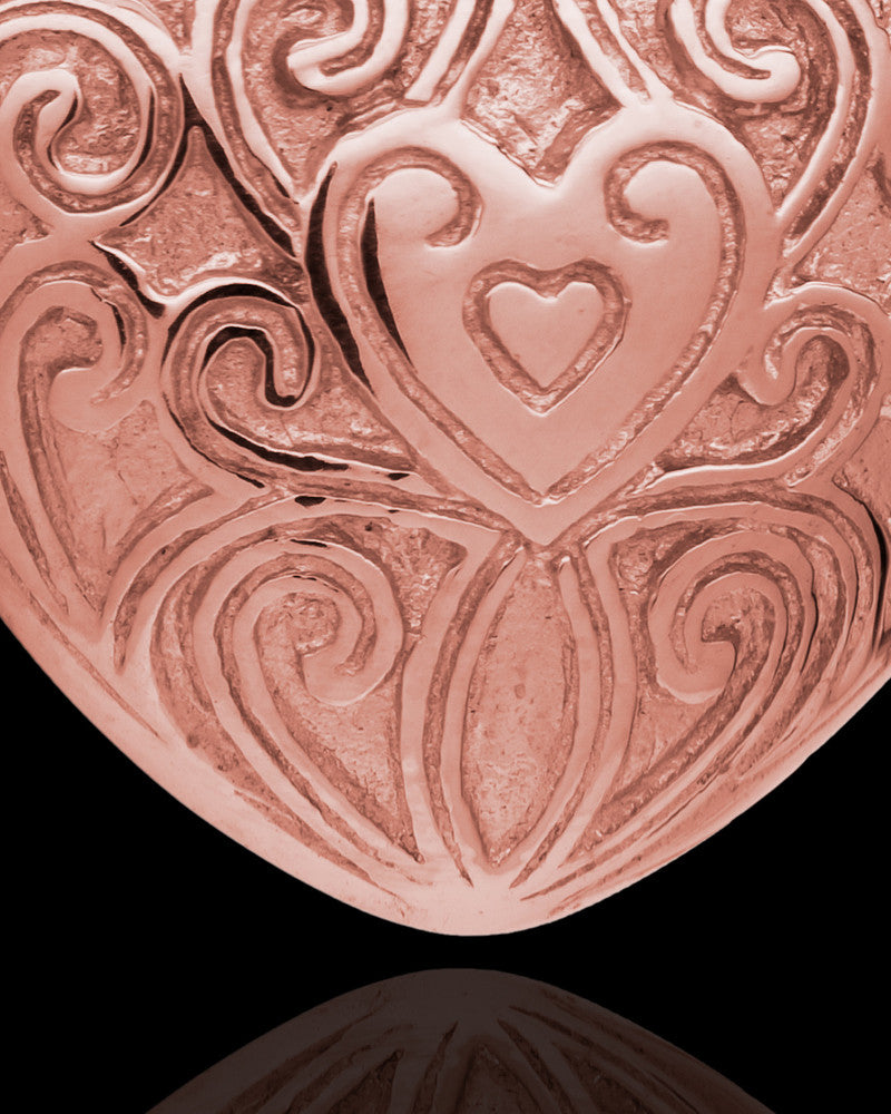 Memorial Pendant 14K Rose Gold Love Filigree Heart