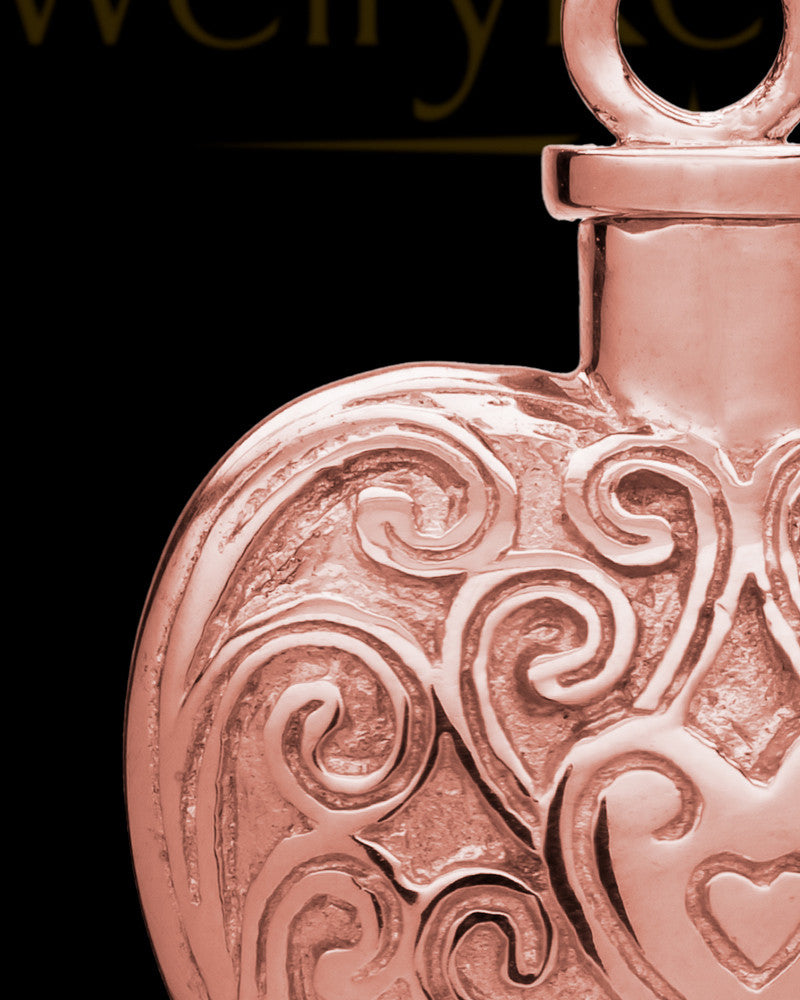 Memorial Pendant 14K Rose Gold Love Filigree Heart