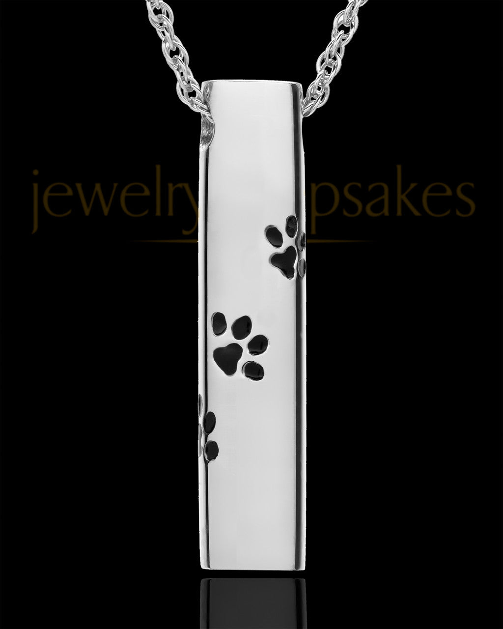 Pet Ash Pendant Sterling Silver Paw Cylinder Keepsake