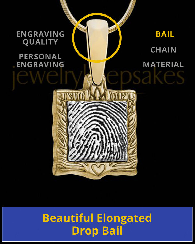 Gold-framed Sterling Silver Thumbprint Pendant