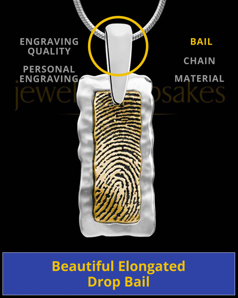 Custom Gold Thumbprint Memorial Pendant With Engraving