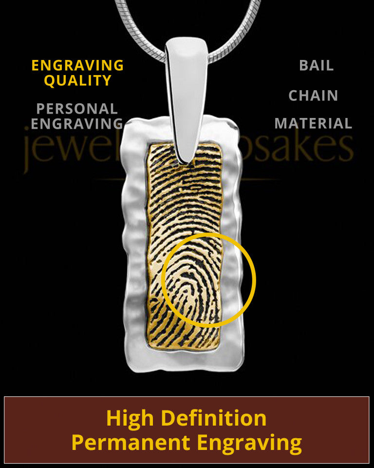 Custom Gold Thumbprint Memorial Pendant With Engraving