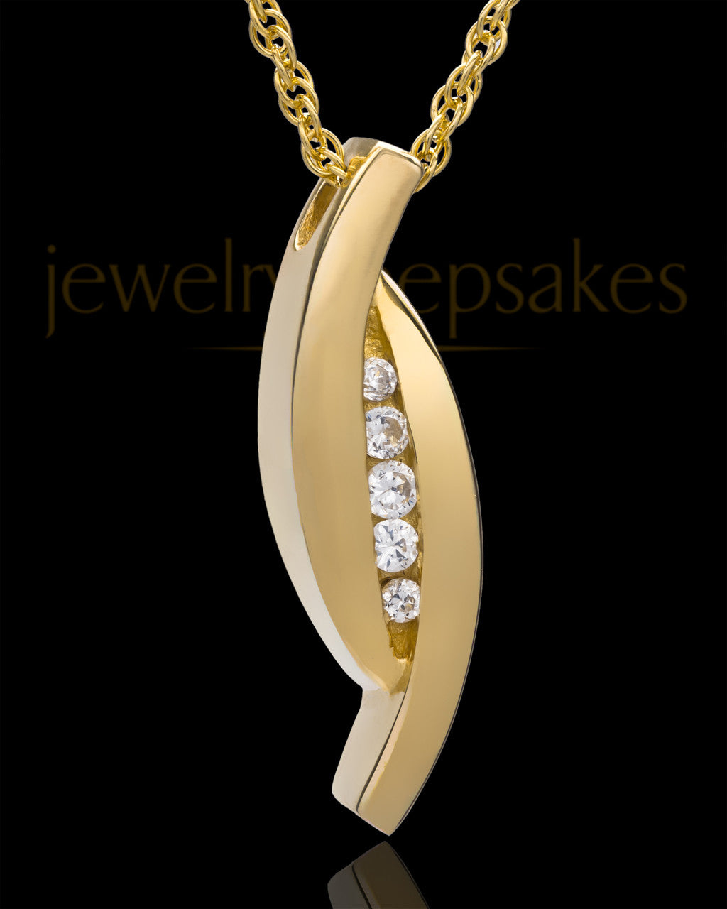 Remembrance Pendant Gold Plated Morning Leaves Keepsake