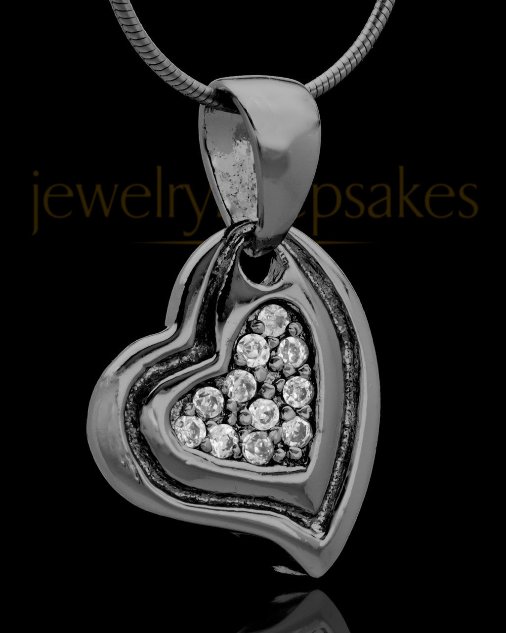 Black Plated Heart Trio Keepsake Jewelry