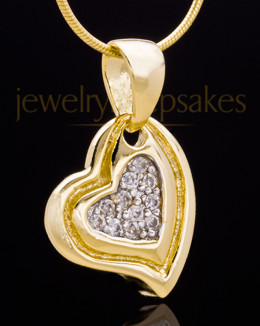 Gold Plated Heart Trio Keepsake Jewelry
