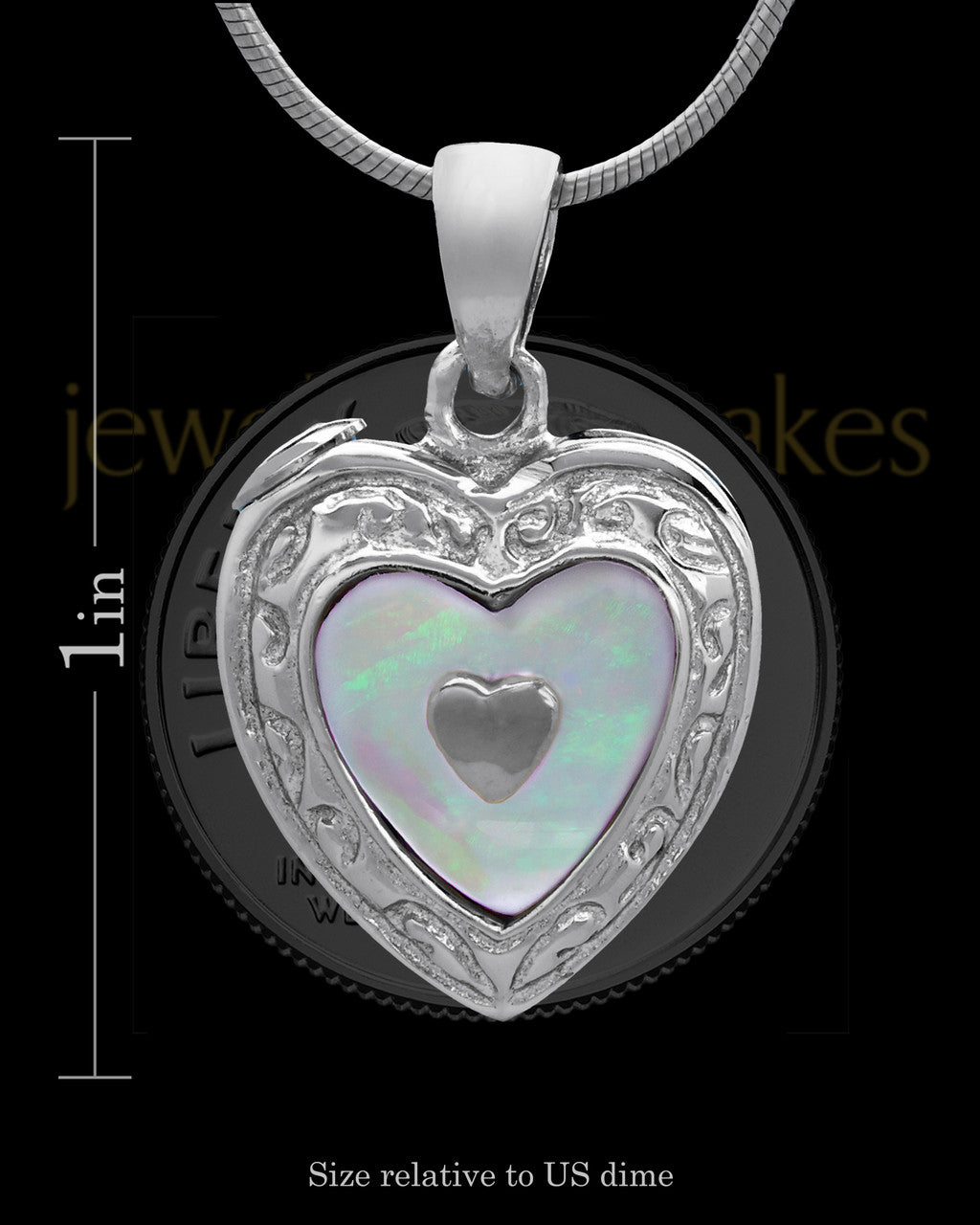 Sterling Silver Shimmer Heart Keepsake Jewelry