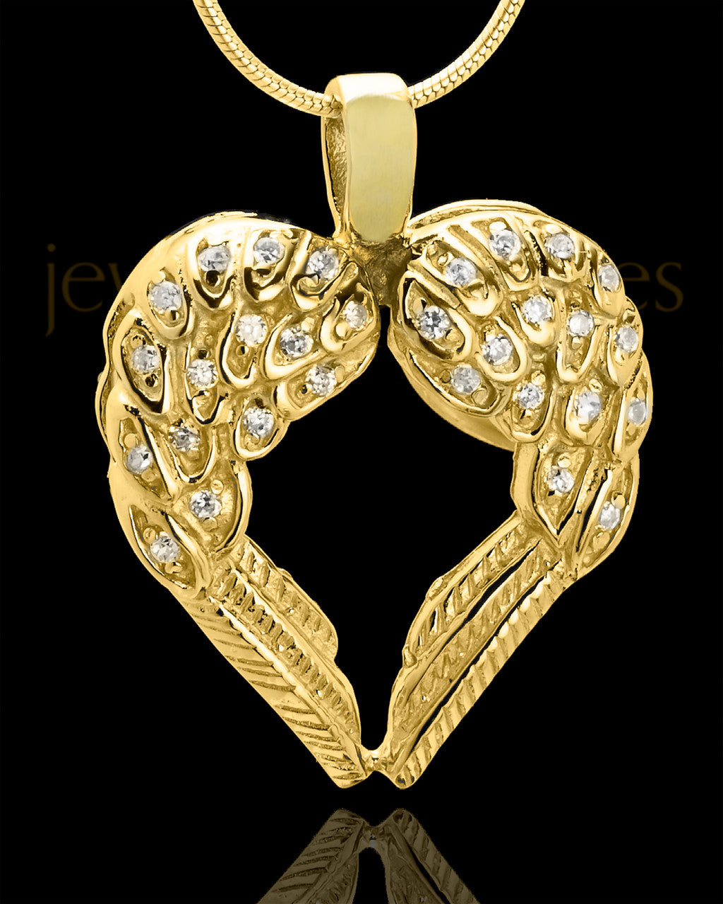14K Gold Winged Memories Heart Keepsake Jewelry