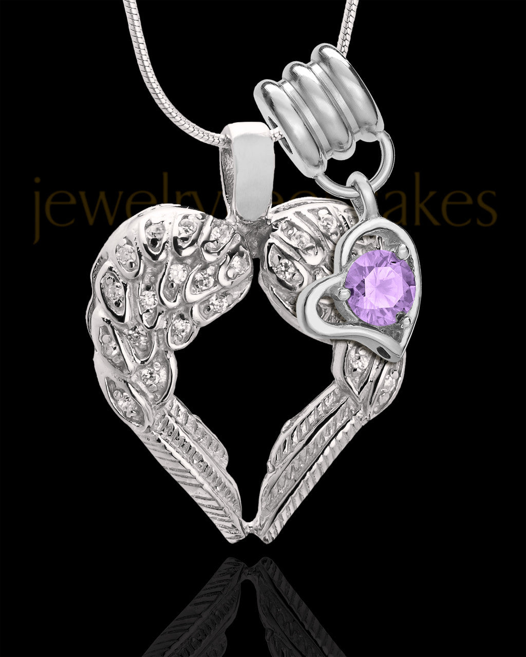 June Winged Memories' Sterling Silver Heart Cremation Pendant