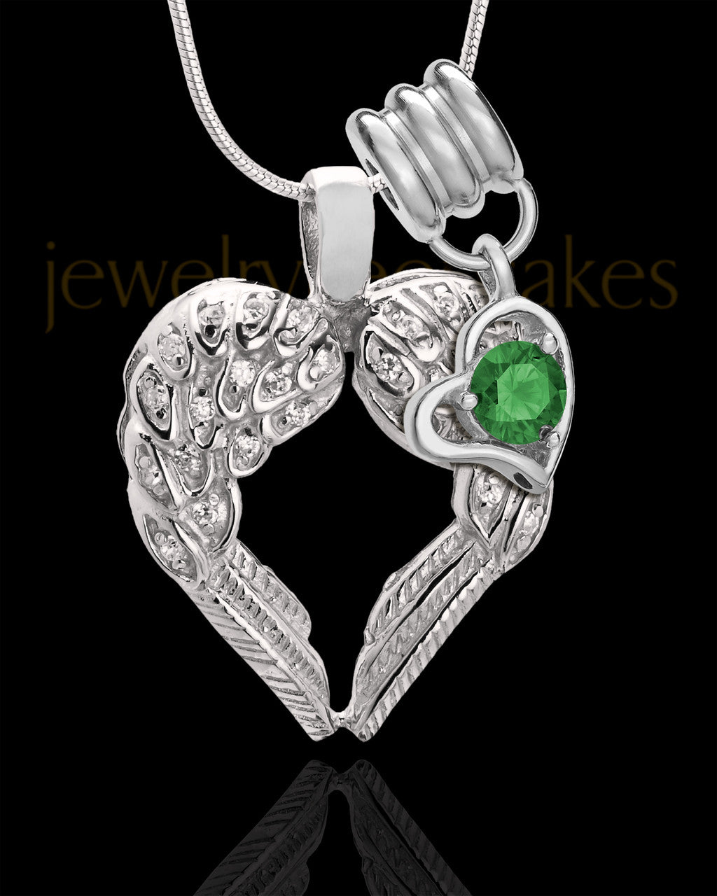 May Winged Memories' Sterling Silver Heart Cremation Pendant