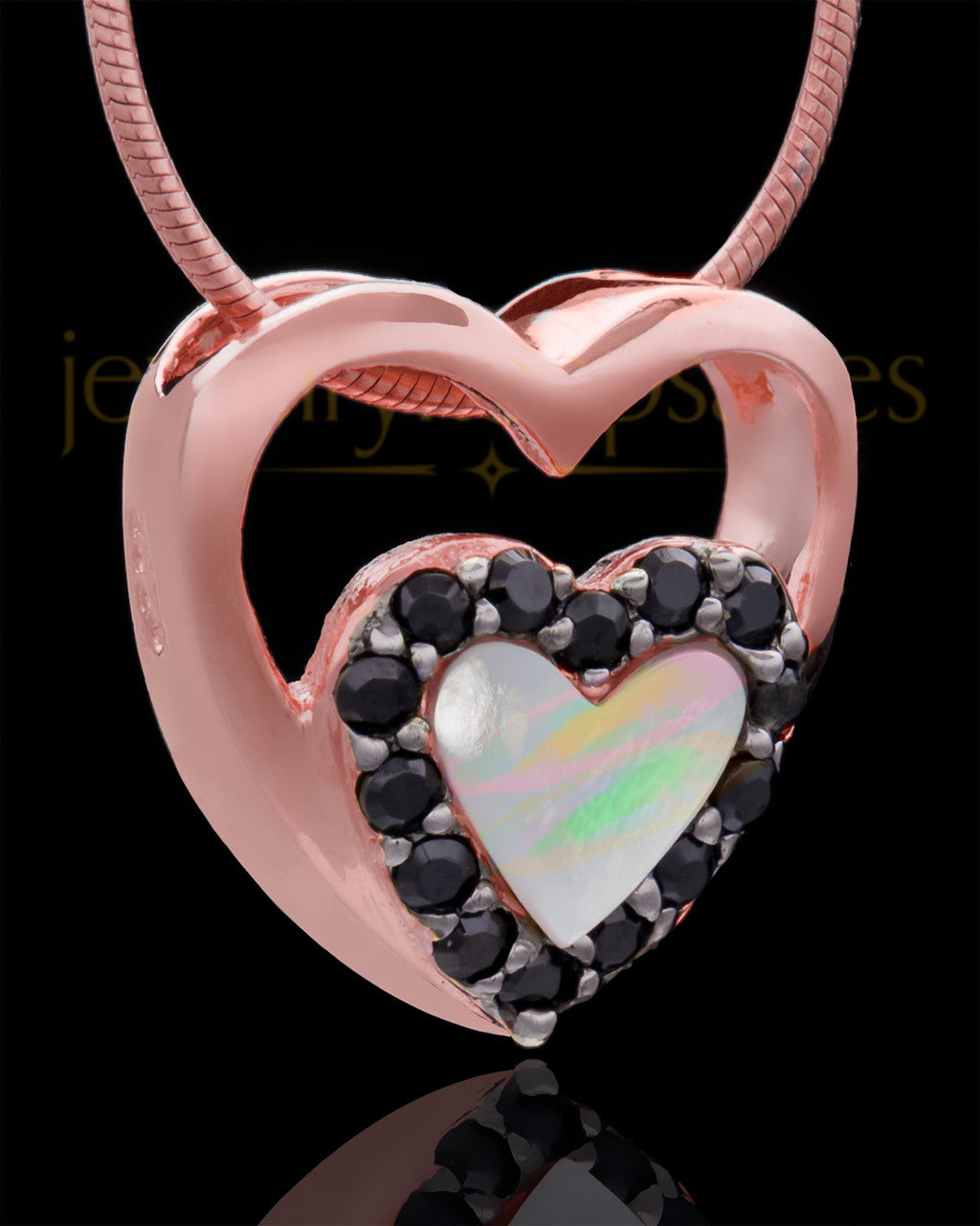 Rose Gold Plated Heart Duo Keepsake Jewelry