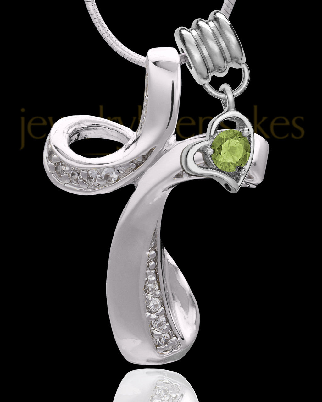Sterling Silver August Fluid Cross Keepsake Jewelry