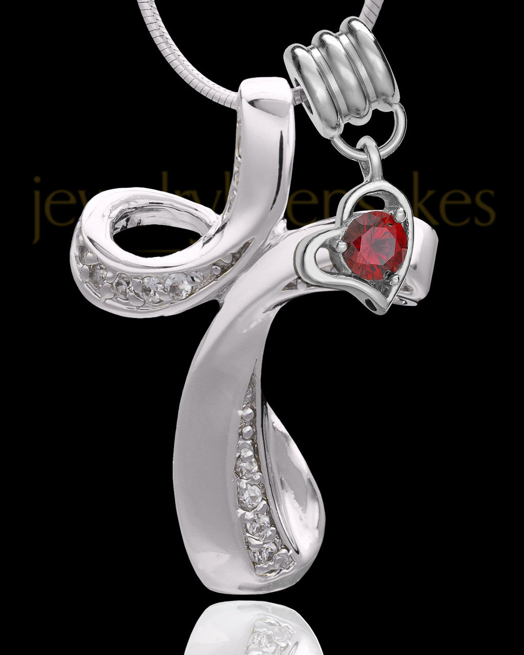 Sterling Silver January Fluid Cross Keepsake Jewelry