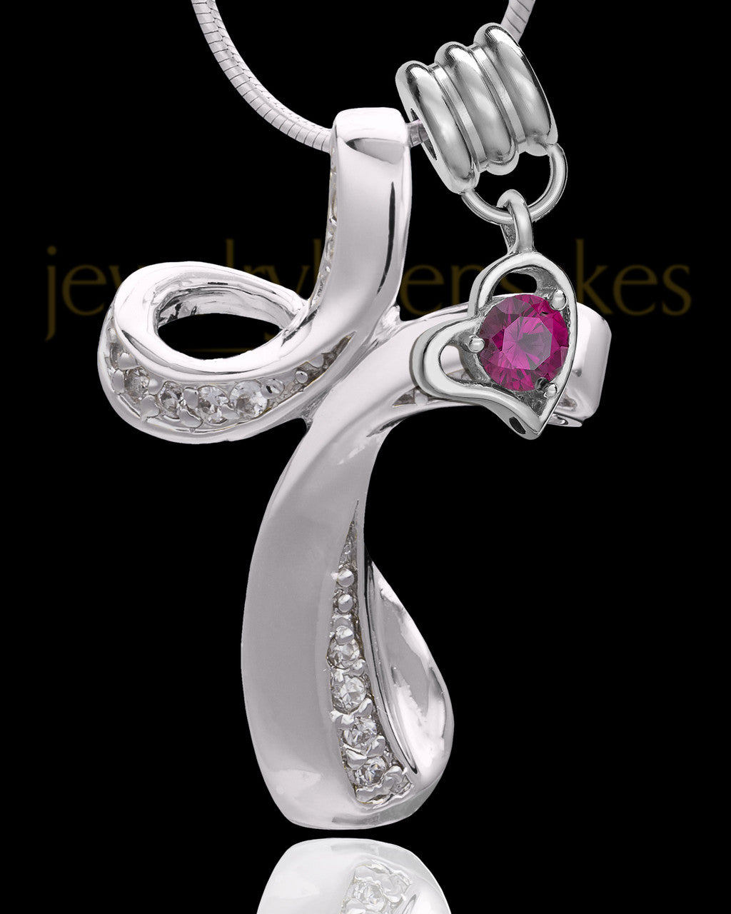 Sterling Silver July Fluid Cross Keepsake Jewelry