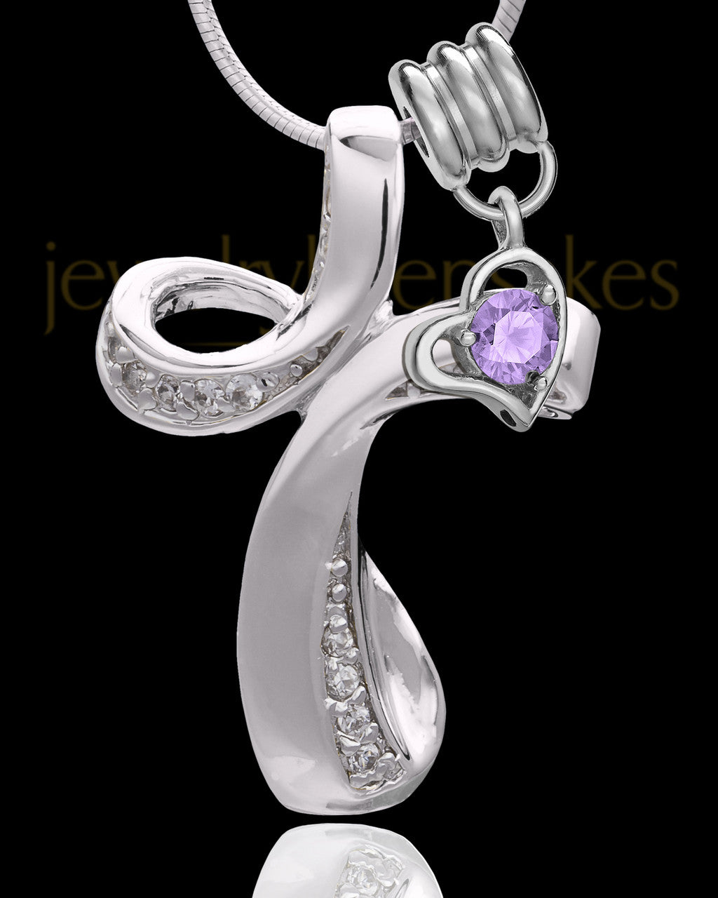 Sterling Silver June Fluid Cross Keepsake Jewelry