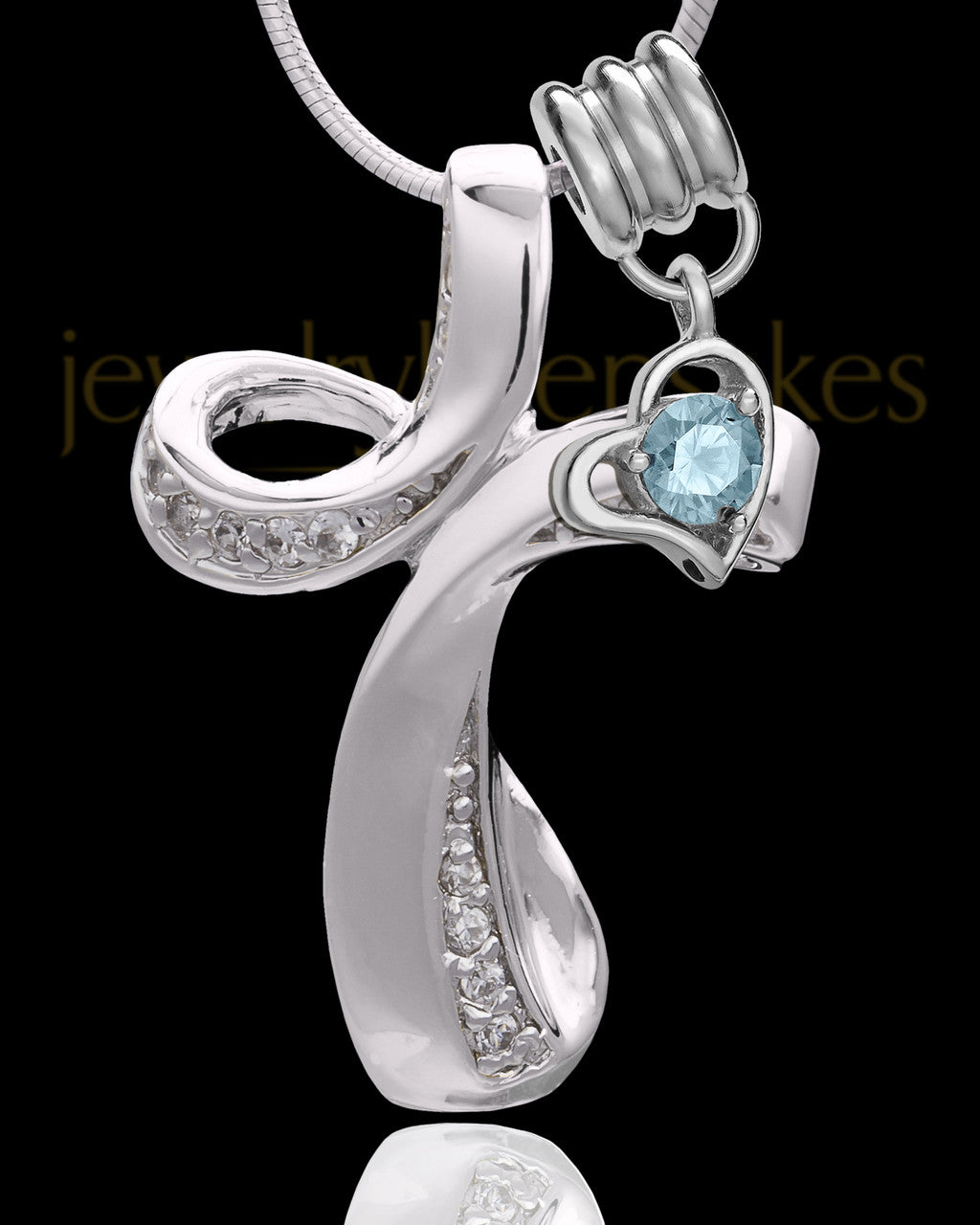 Sterling Silver March Fluid Cross Keepsake Jewelry