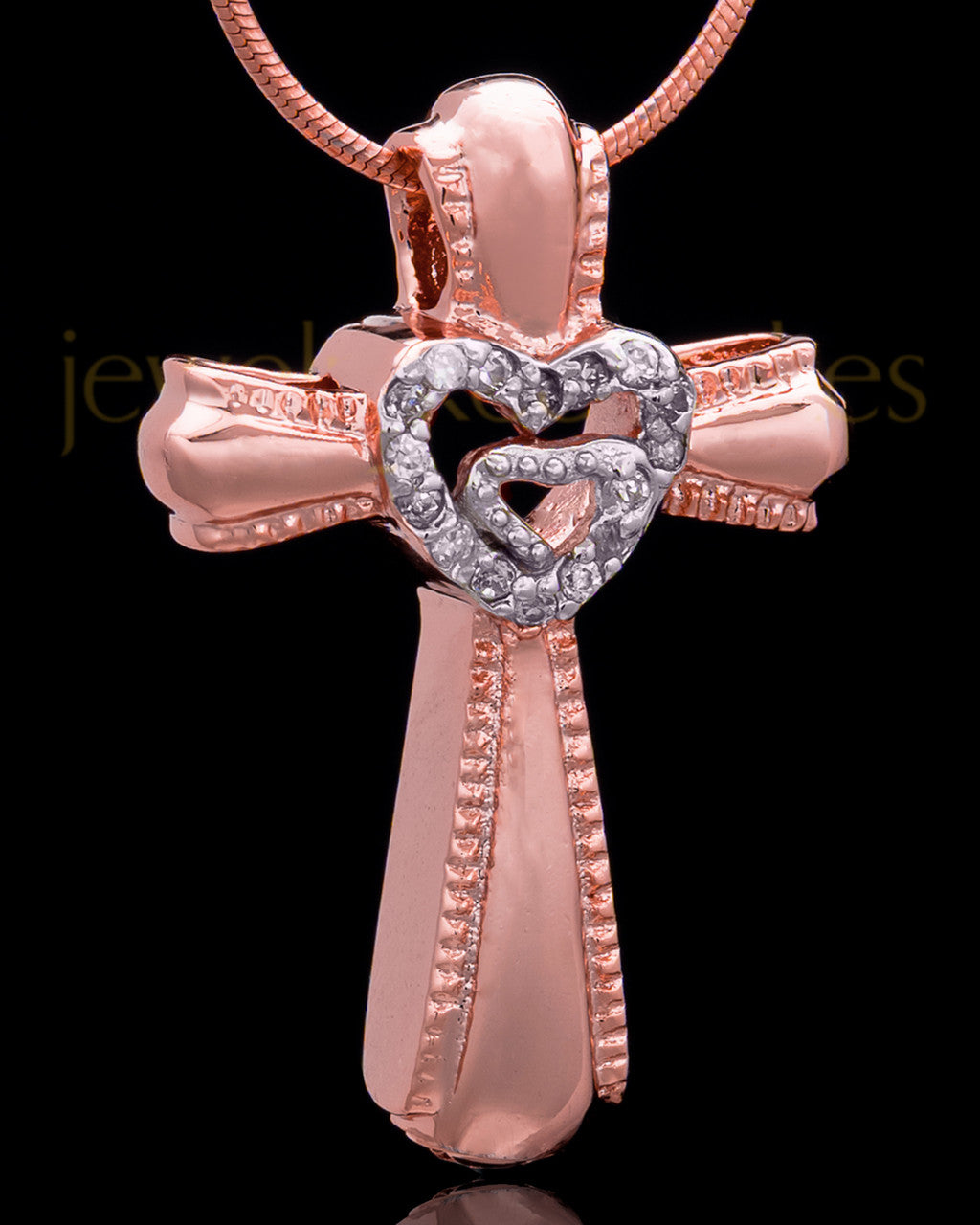 Rose Gold Plated Cross of Love Keepsake Jewelry