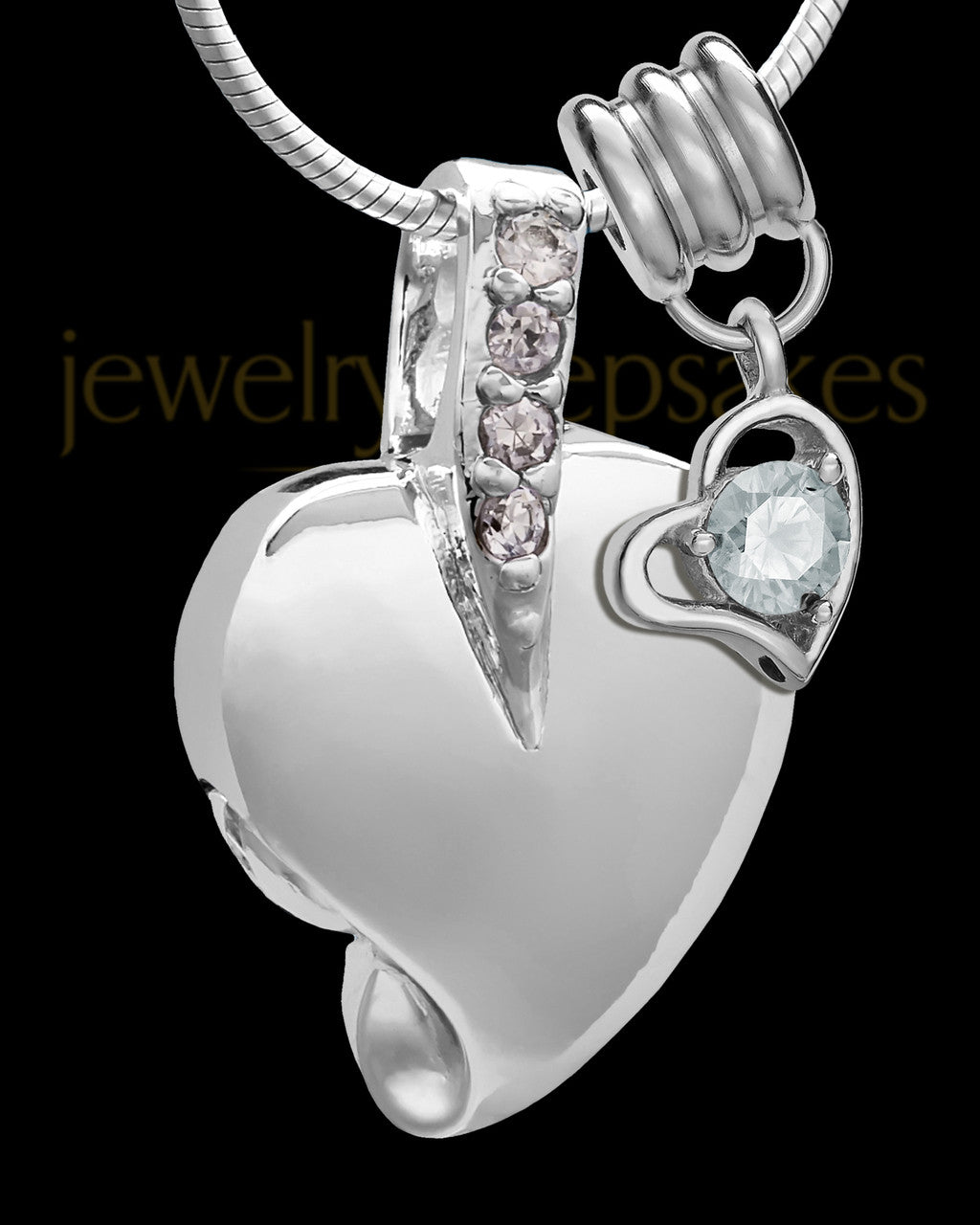 Sterling Silver April Weeping Heart Keepsake Jewelry