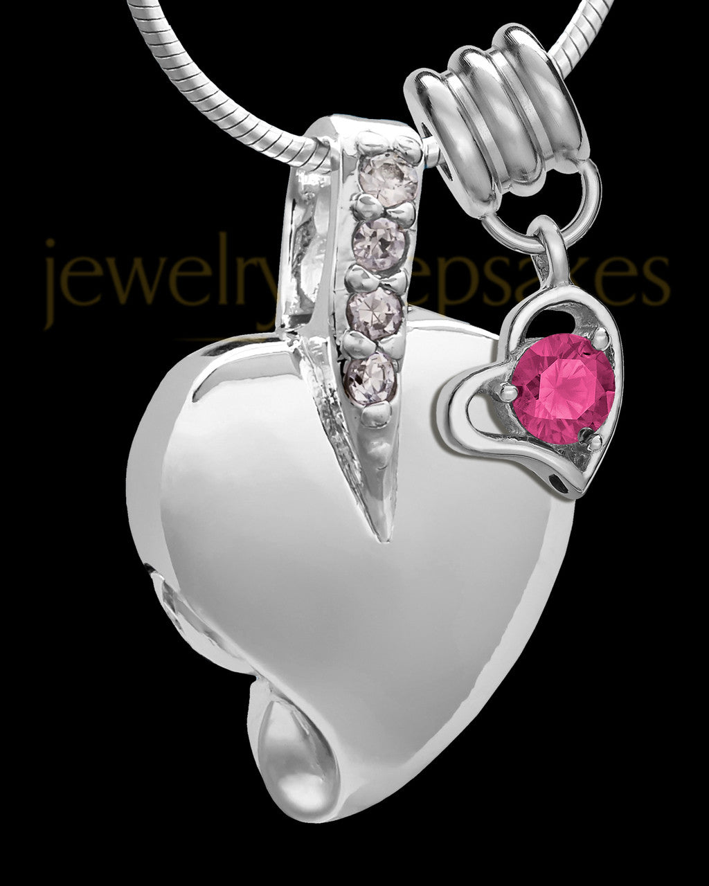 Sterling Silver October Weeping Heart Keepsake Jewelry