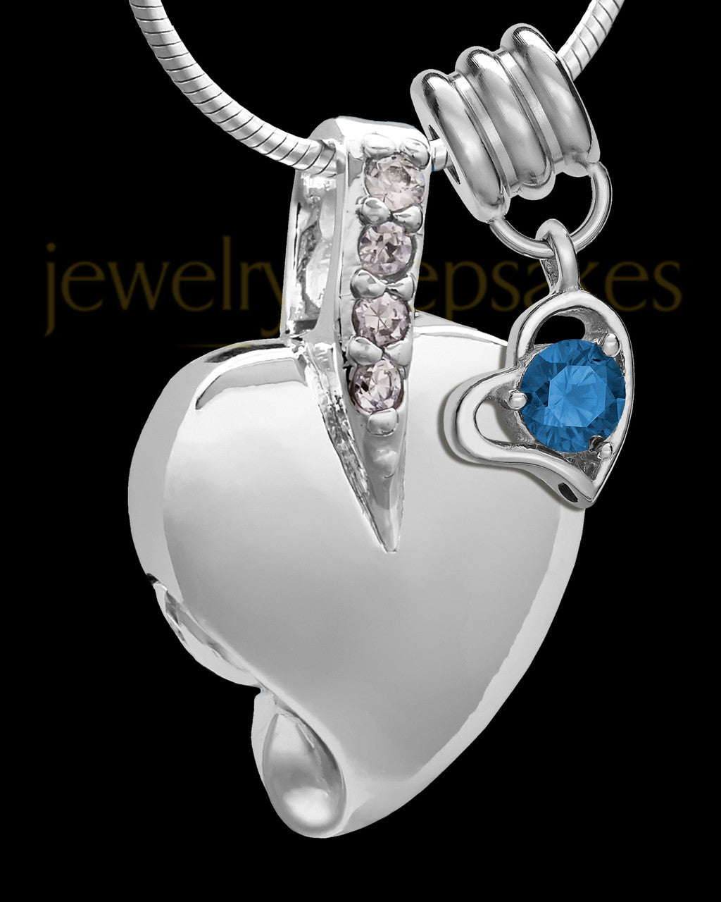 Sterling Silver September Weeping Heart Keepsake Jewelry