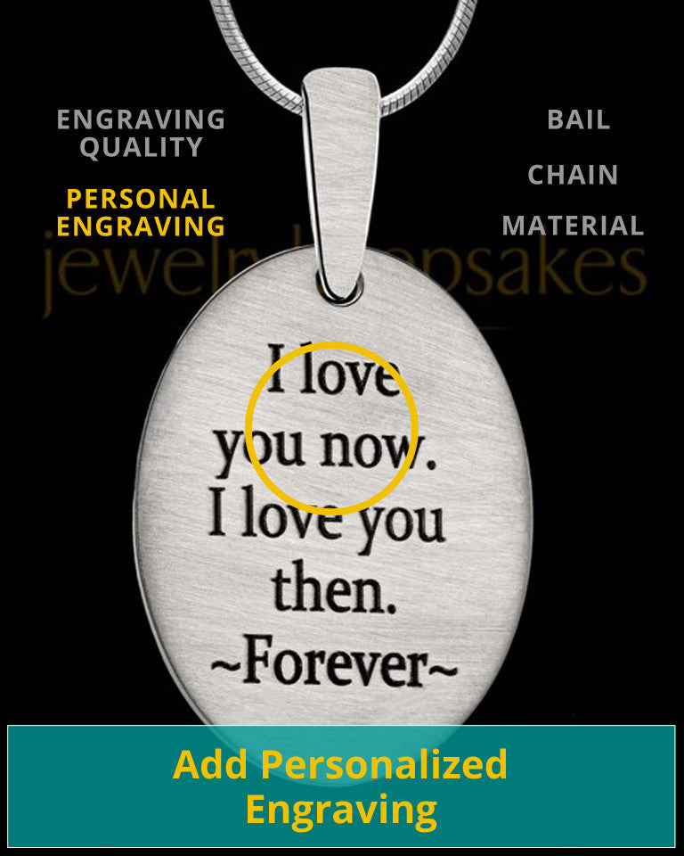 Custom Oval Fingerprint Pendant Necklace Large Stainless Steel With Engraving