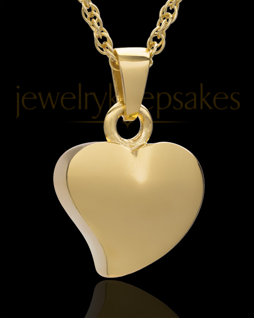 Jewelry Urn Gold Plated Mighty Heart Keepsake