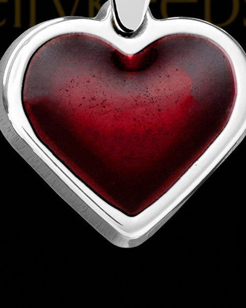 Solid 14K White Gold Blazing Heart Ash Jewelry