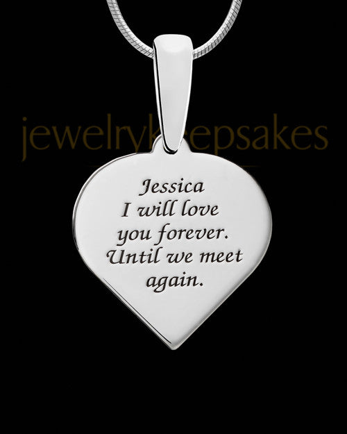 Solid 14K White Gold Paradise Heart with Graphite Ash Jewelry