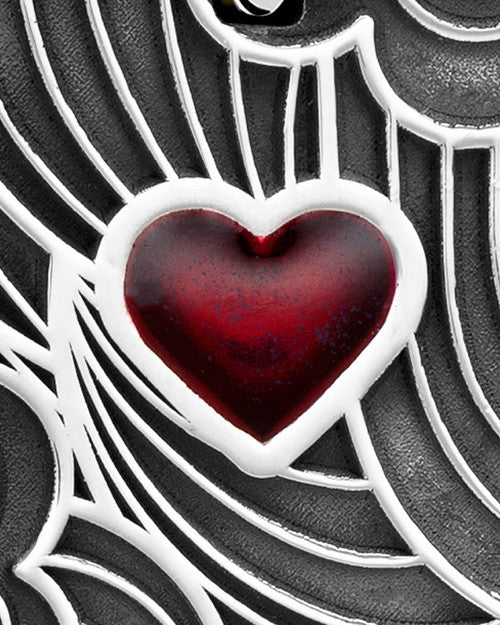 Red Boxed Heart Silver Ash Jewelry