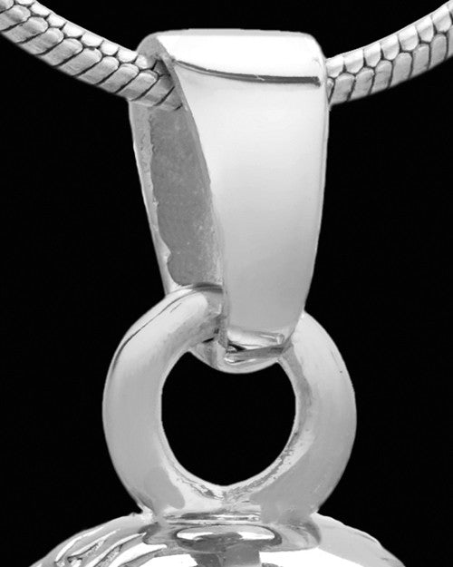 Baseball Cremation Jewelry in 14 Karat White Gold
