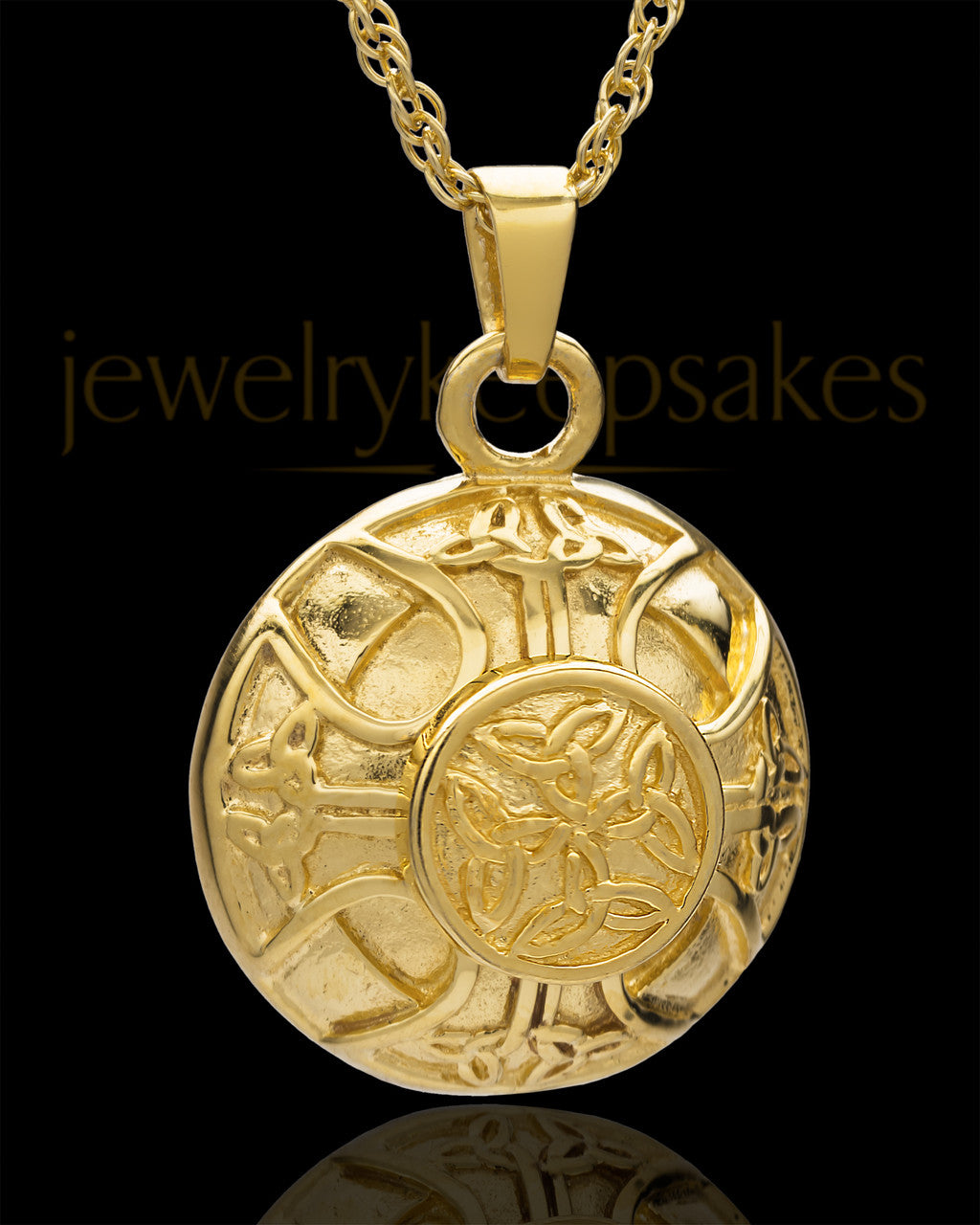 Cremains Pendant Gold Plated Irish Round Keepsake