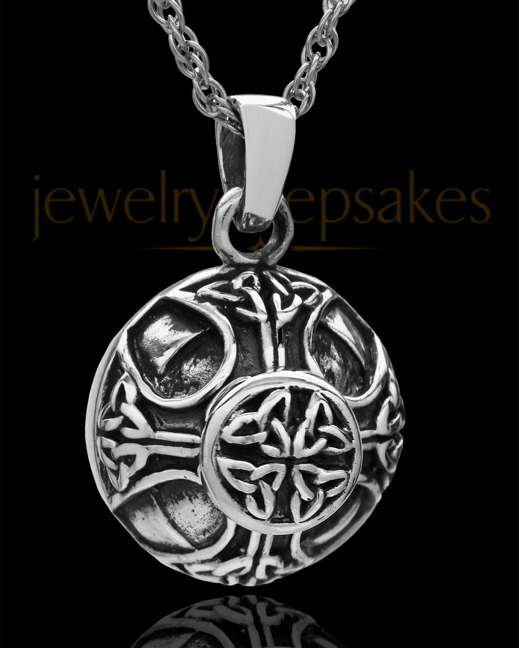 Cremains Pendant Sterling Silver Irish Round Keepsake
