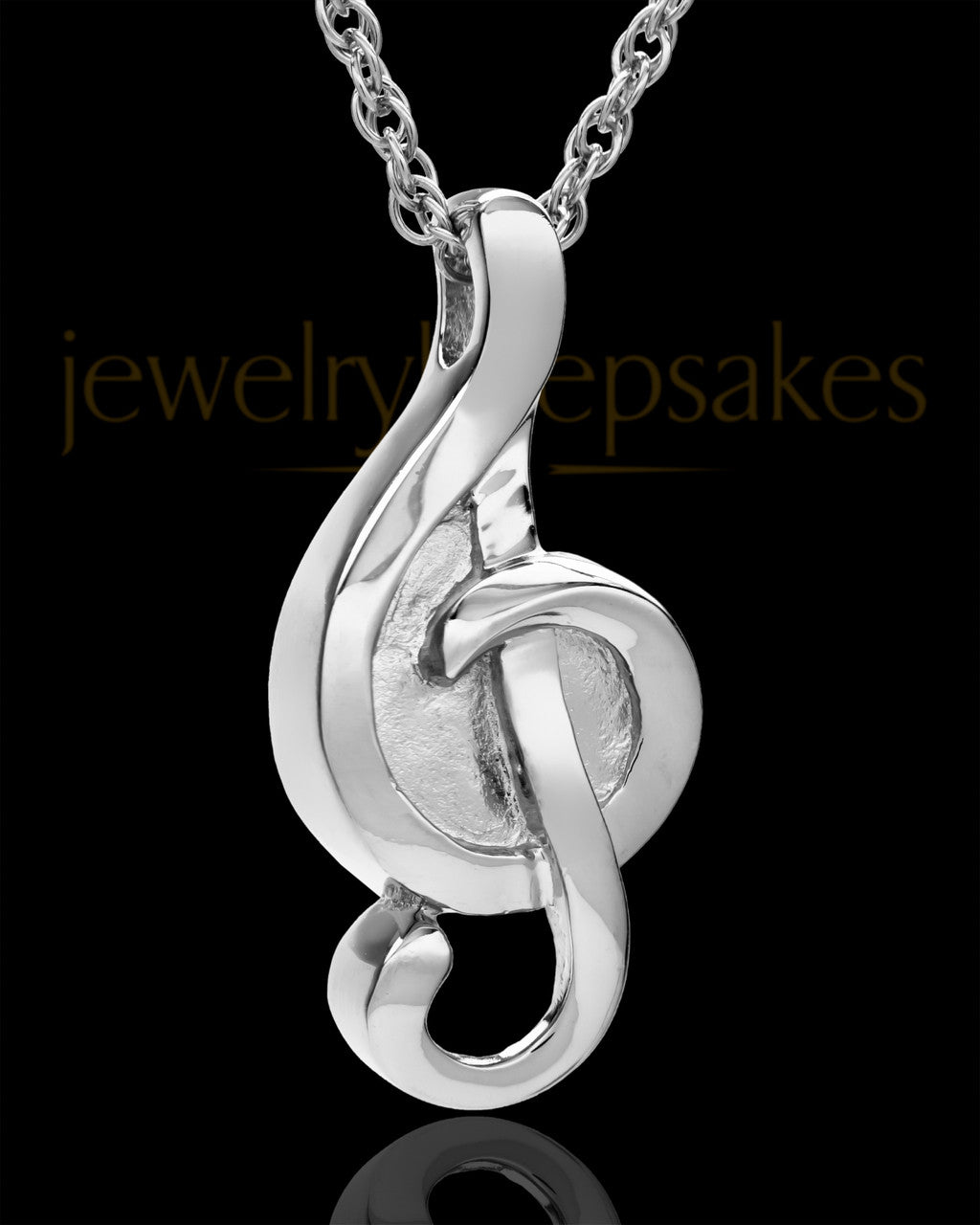 14k White Gold Music to My Heart Cremation Necklace