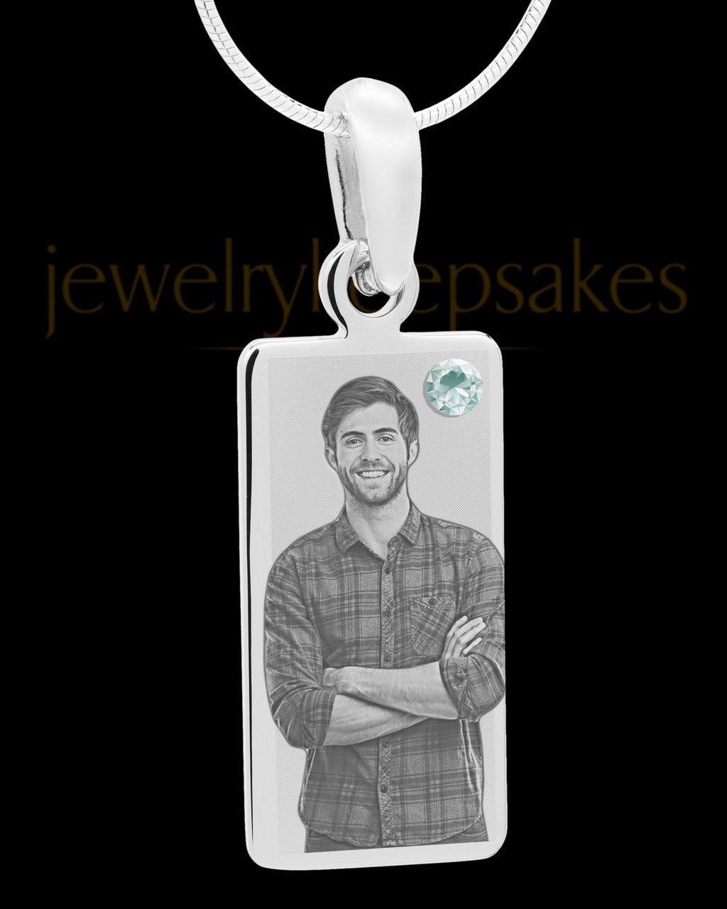 April Photo Long Rectangle in Stainless Steel