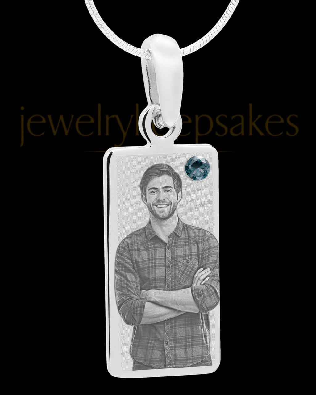 December Photo Long Rectangle in Stainless Steel