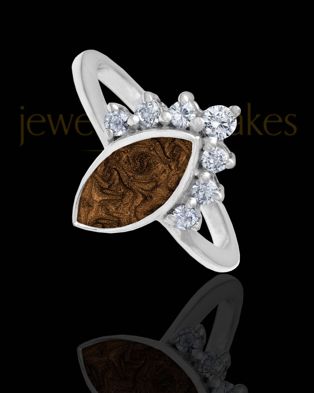Ladies Loyola with Coffee Silver Ash Ring