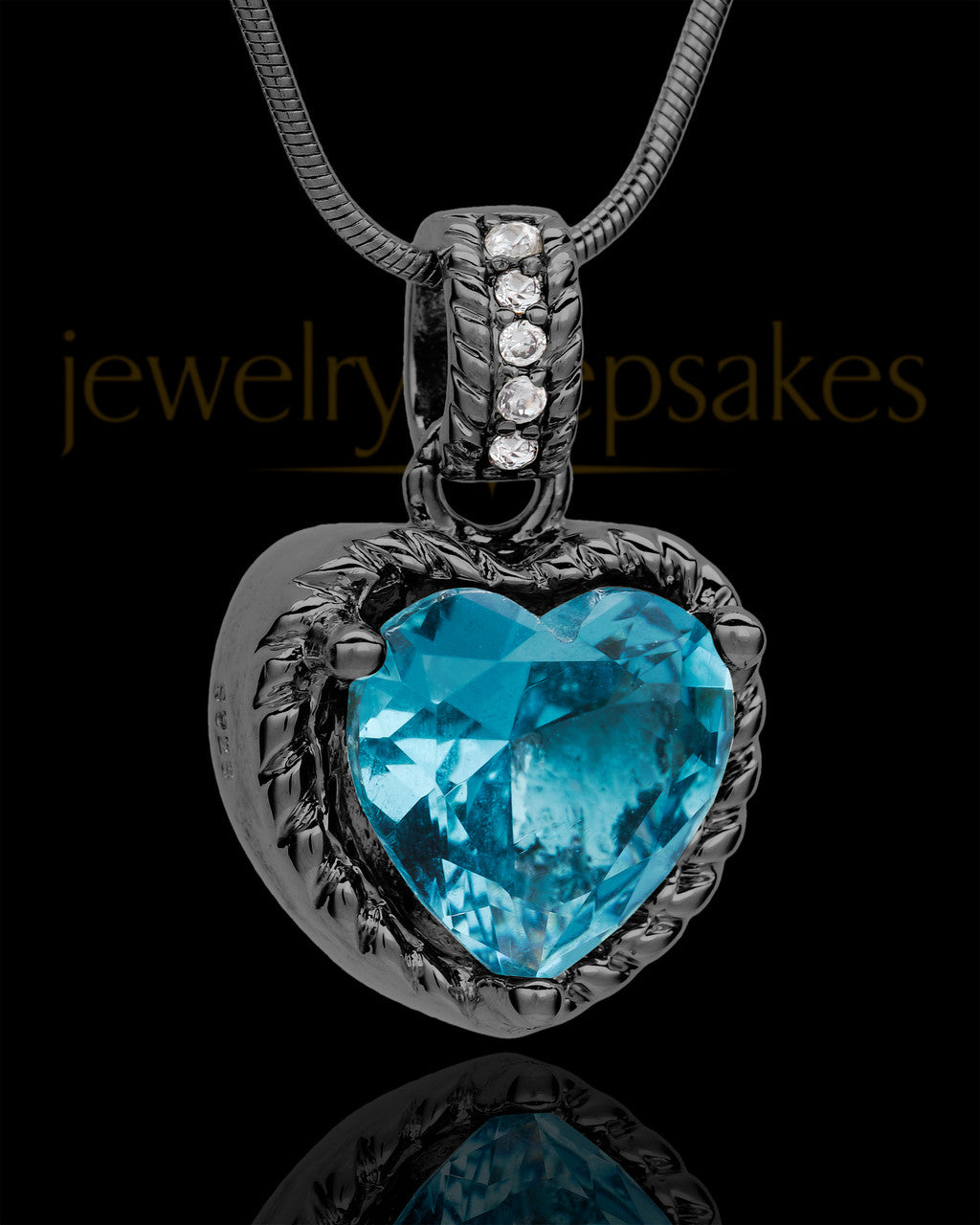 Black Plated Seascape Heart Keepsake Jewelry