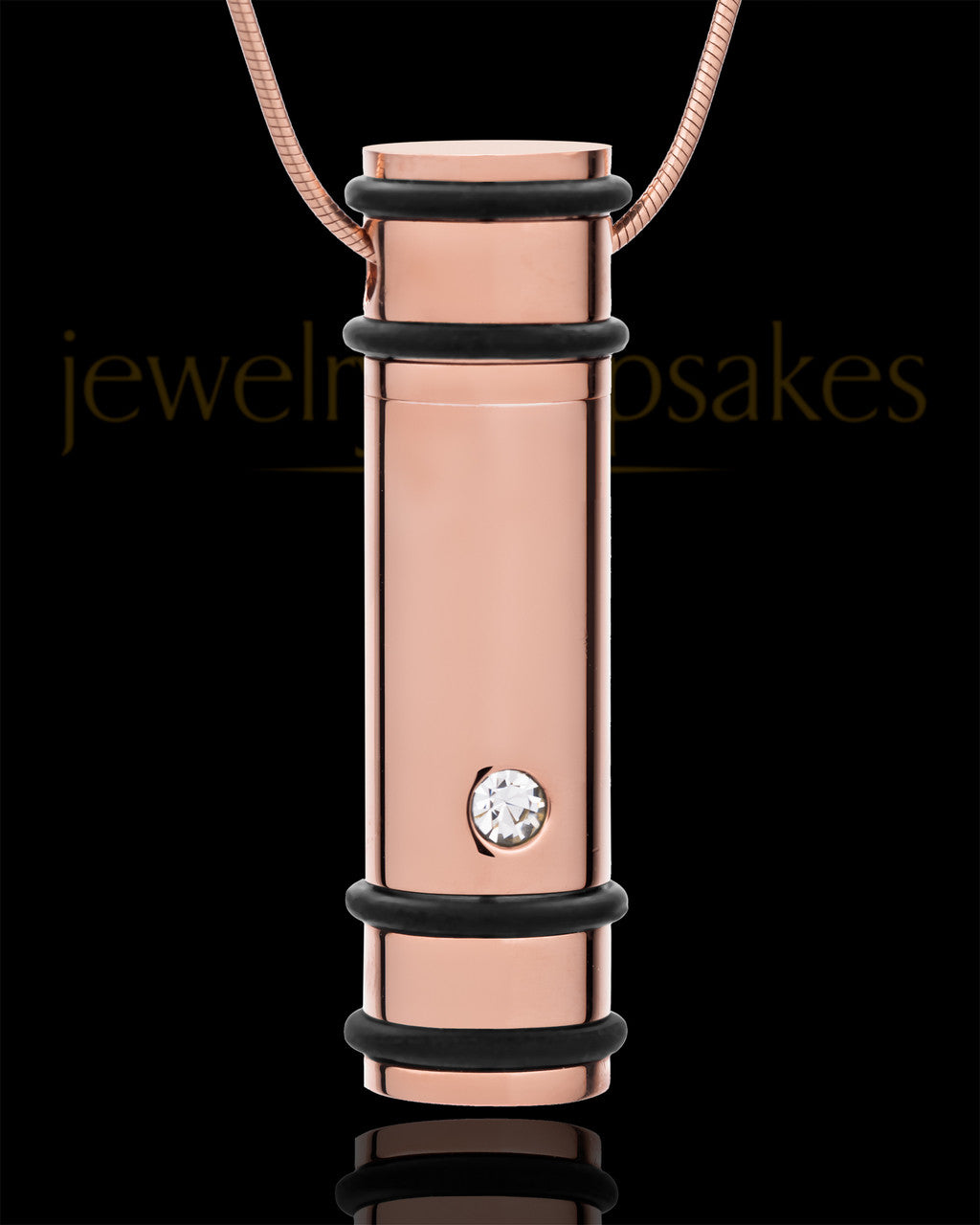 Cremation Locket Rose Gold Plated Determination Cylinder