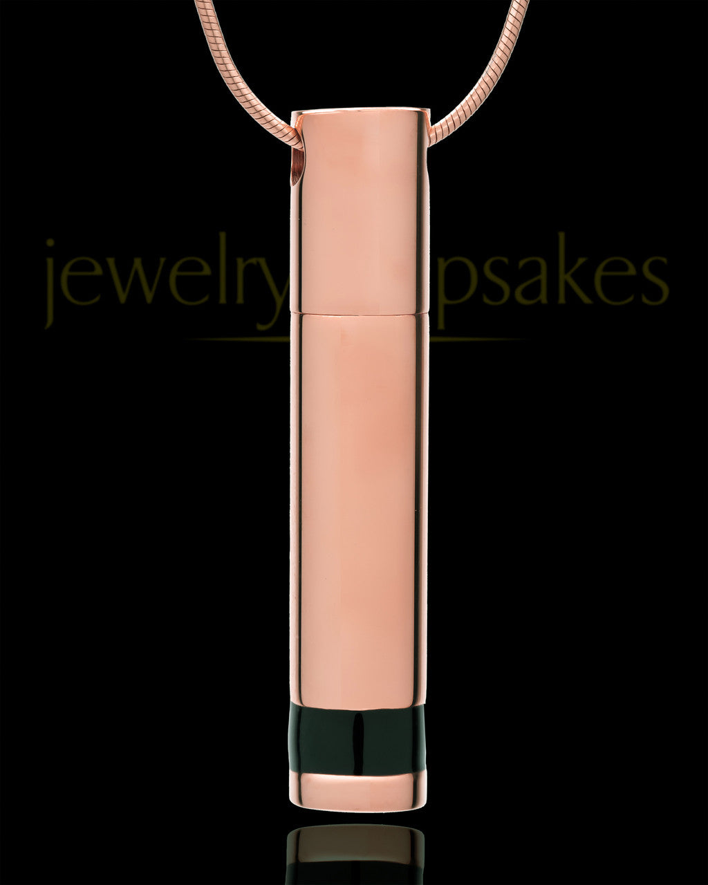 Cremains Pendant Courageous Rose Gold Plated Cylinder